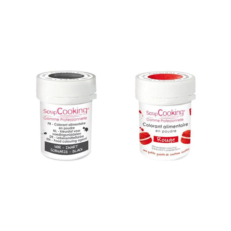 2 colorants alimentaires en poudre - rouge-noir Scrapcooking