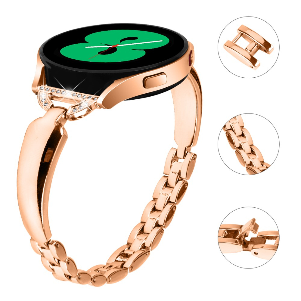 Samsung Galaxy Watch 4 (40mm) Strassstein Armreif Edelstahl Schmuckarmband - Roségold