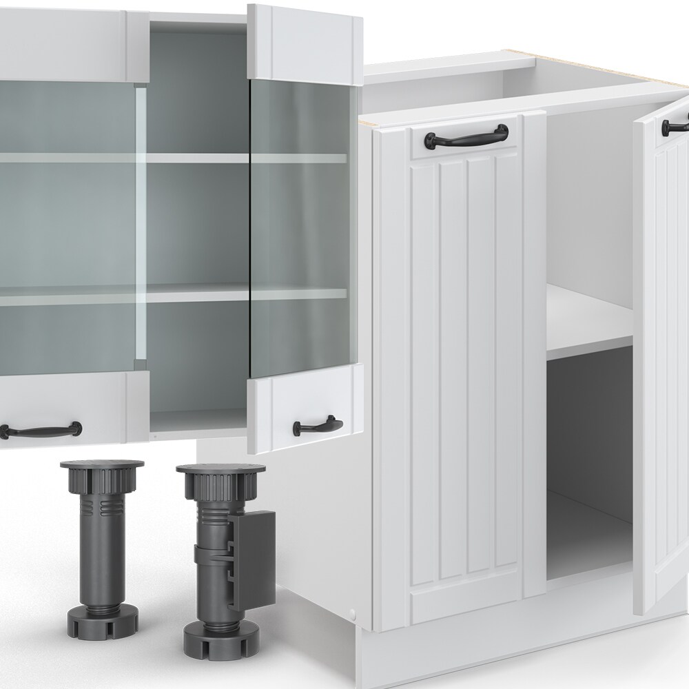 Vicco Küche Fame-Line 240 cm Küchenzeile Landhaus Küchenblock Einbau Weiß