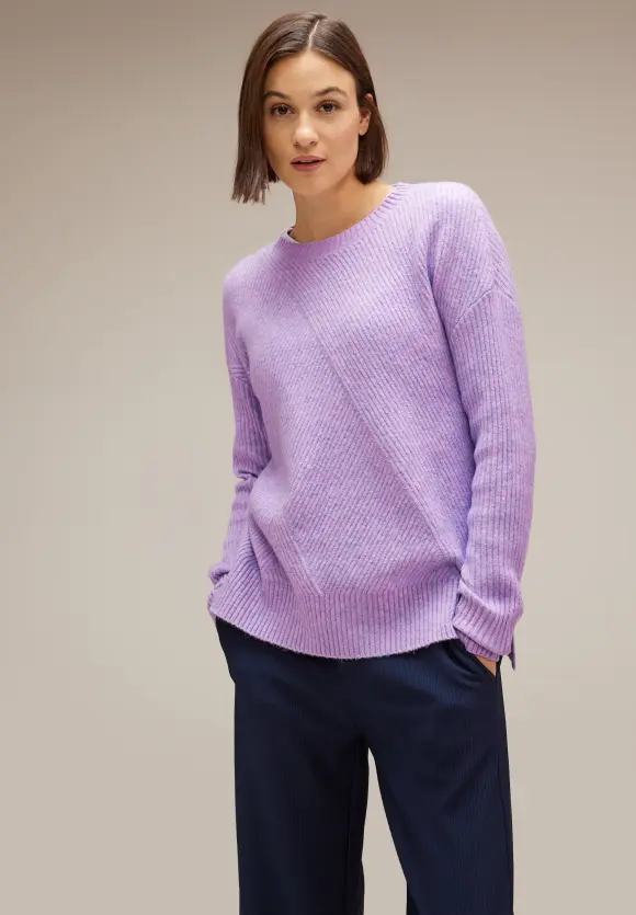 Pullover mit Struktur - soft pure lilac melange
