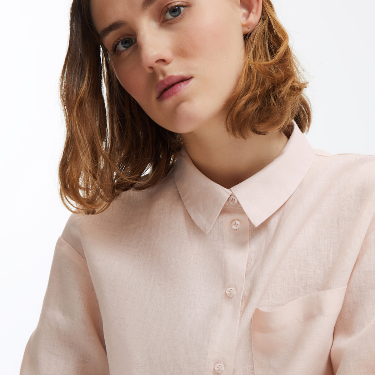 COLEÇÕES LA REDOUTE<br>Camisa de linho folgada, modelo Signature MARLENE