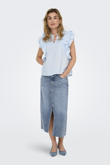 Only blauwe dames t-shirt