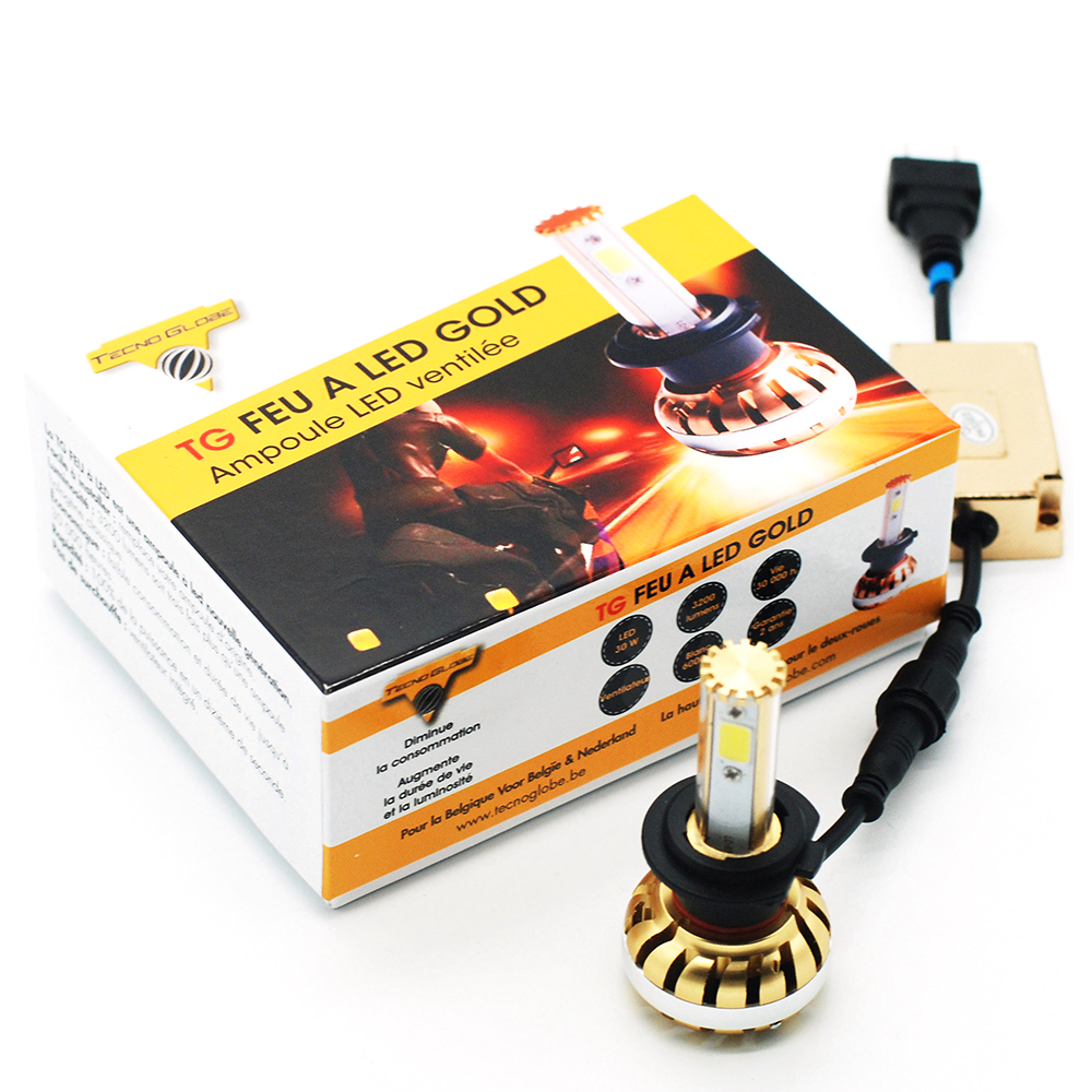 Tecno Globe - Ampoule Feu à LED Gold H7