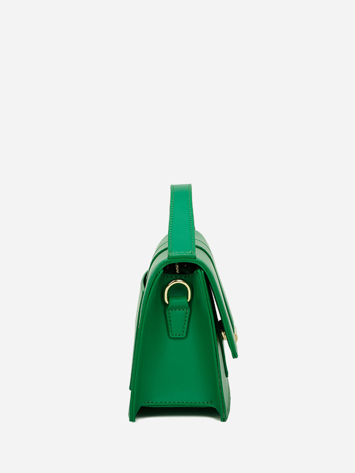 Mini sac rectangle à fermoir doré- Vert