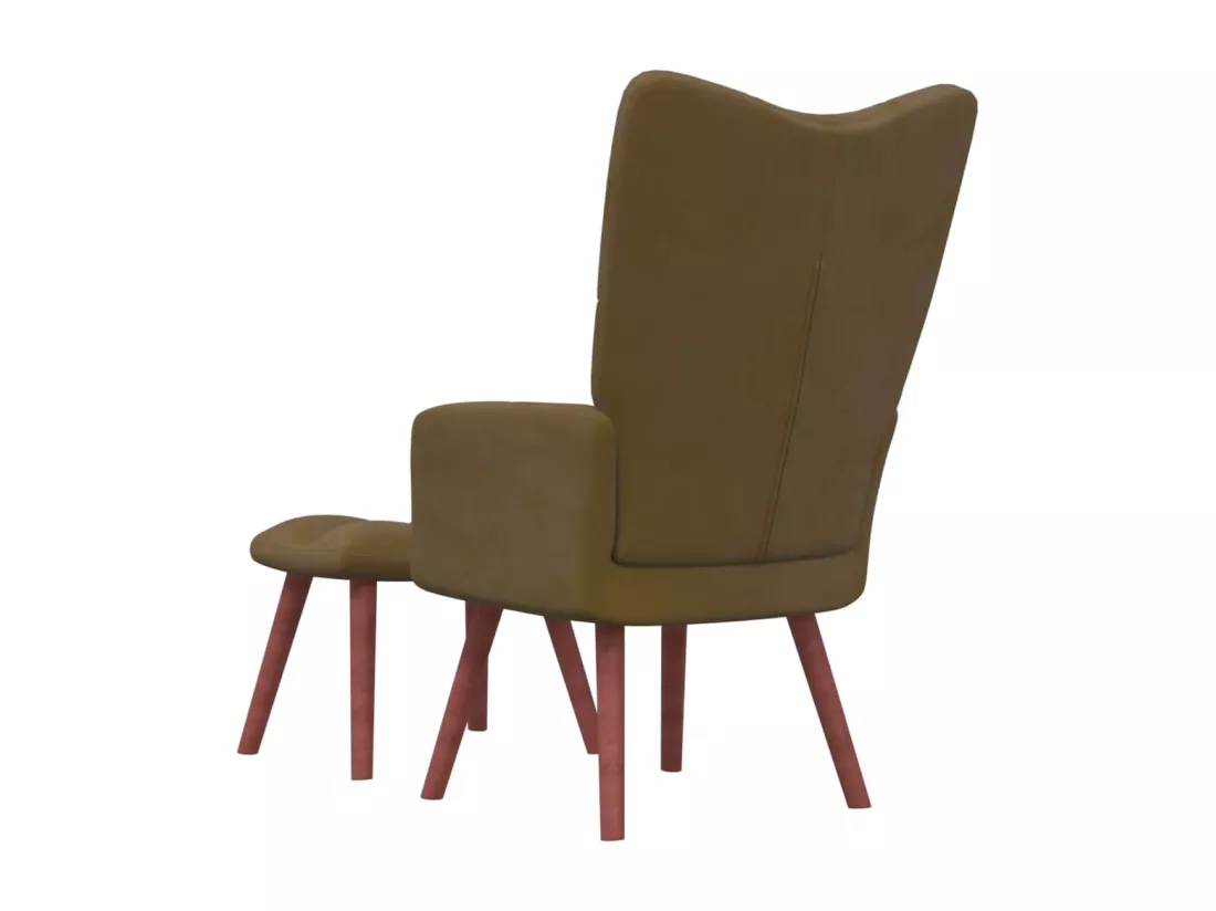 Chaise de relaxation avec repose-pied Marron Velours