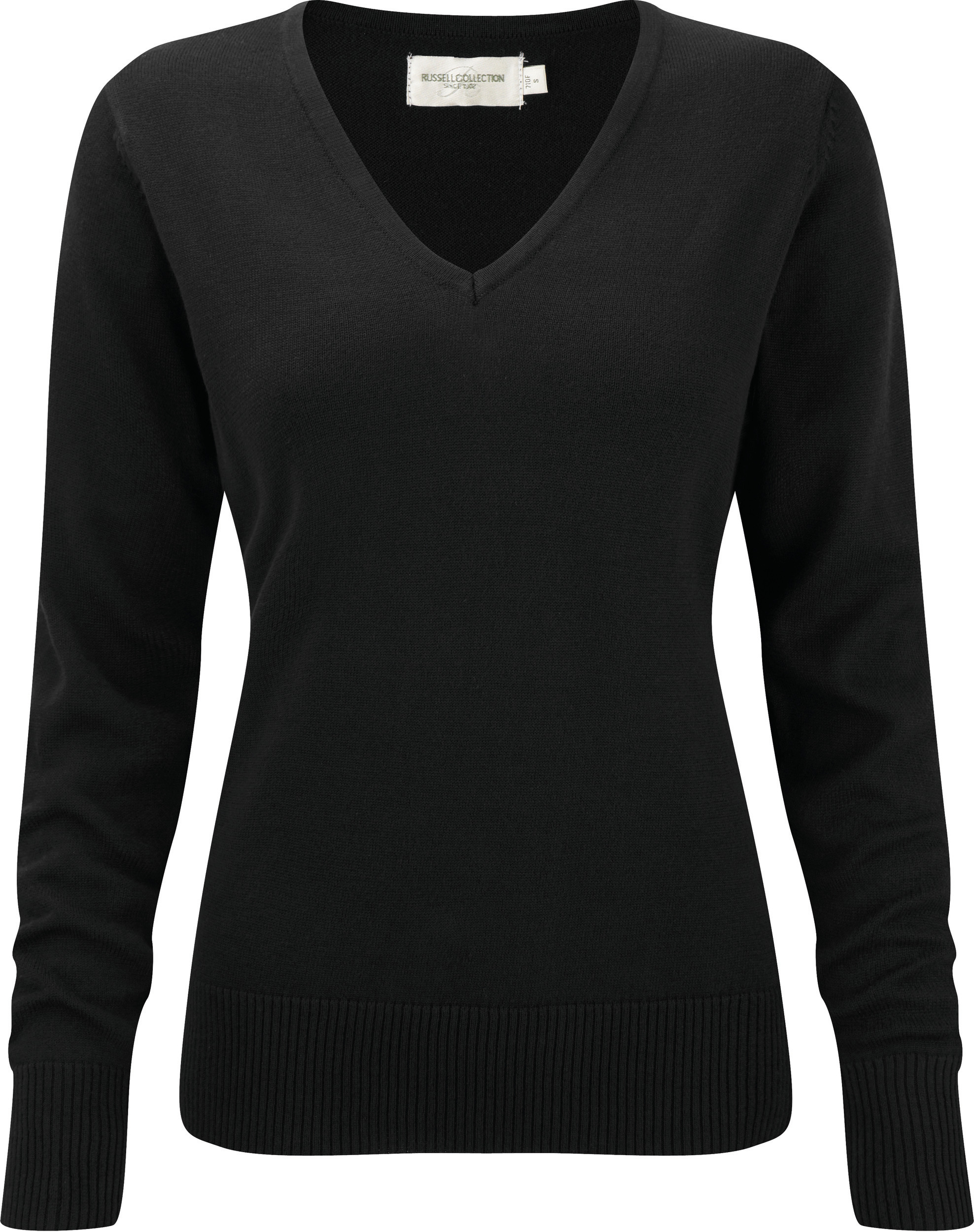 Russell Collection RU710F - Pull Moderne à Col V en Coton Mélangé