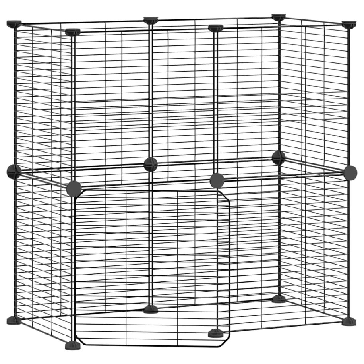 VidaXL Cage pour animaux - 12 panneaux - Noir
