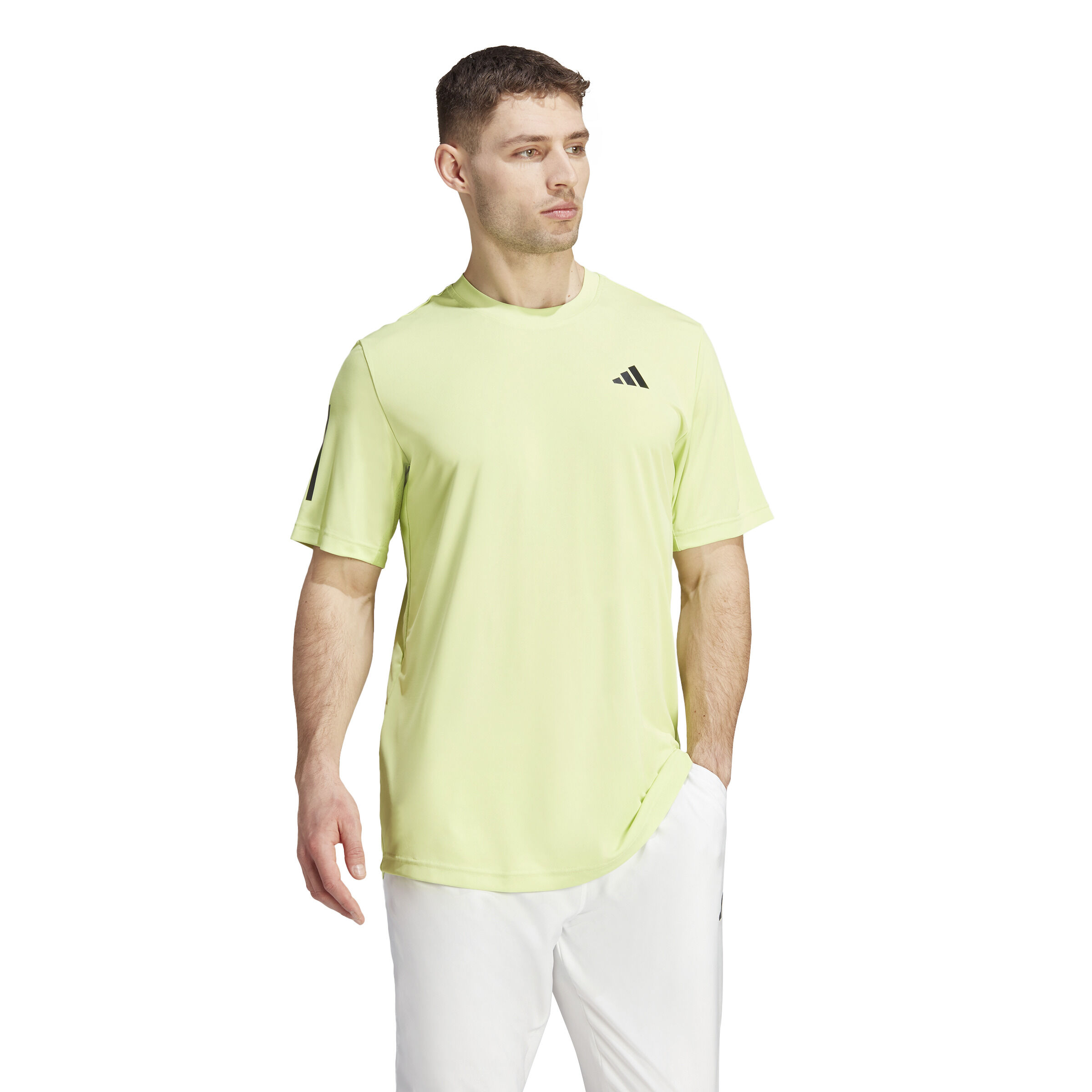 adidas Club 3 Stripes T-shirt Hommes - Jaune Lemon