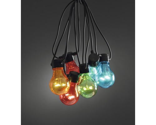 Biertuin lichtsnoer, buiten, 4,5 m + 10 m snoer, 80 LED's, 10 kleurrijke lampen, veelkleurig licht