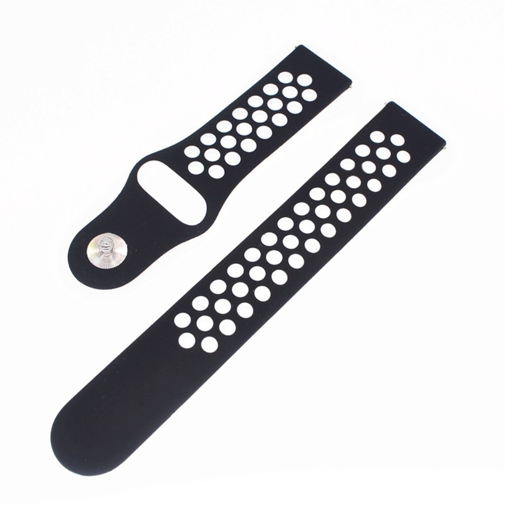 Garmin Ersatz Silikon Armband Dual Color mit 20mm Stegbreite (Gelenkumfang: 172-247mm) - Schwarz / Weiss