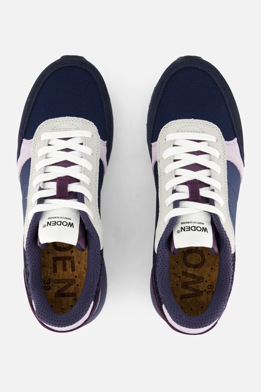 Woden Ronja Sneakers blauw Leer