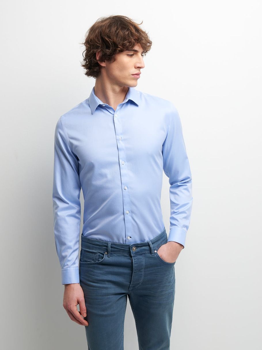 Chemise extra-slim sans repassage unie