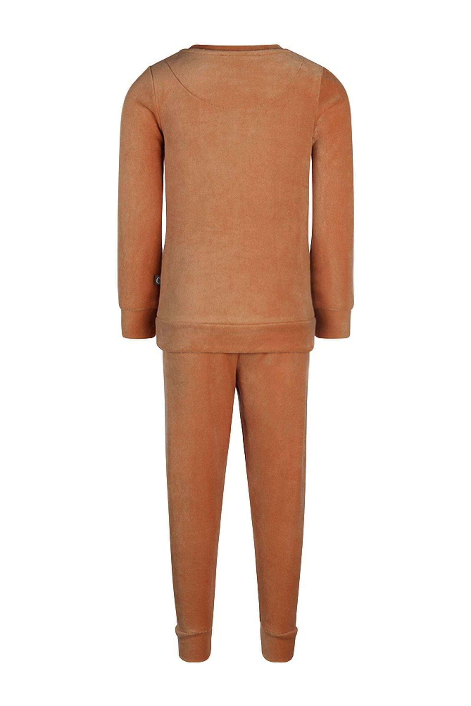 Charlie Choe pyjamaset fluweel oranjebruin