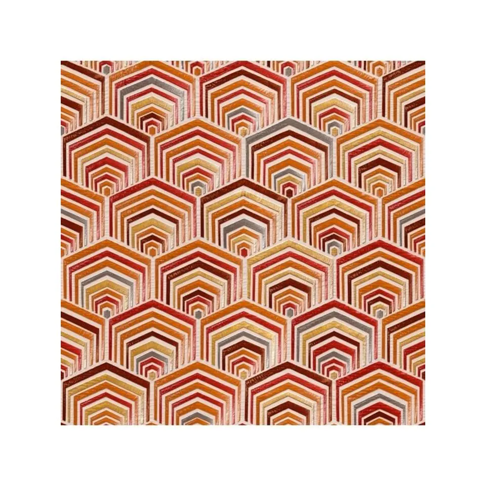Dutch Wallcoverings - Wallstitch fan design red - 0,53x10,05m