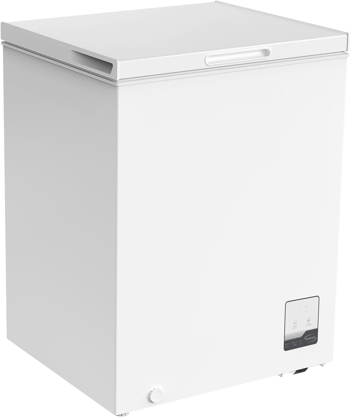 CHiQ Gefriertruhe FCF142DE,142 L Gefrierschrank, EEK E, 4 Sterne Gefrierfach, 83,5 cm hoch, Einstellbarer Temperaturregler, Starke Gefrierleistung, ßWeiß