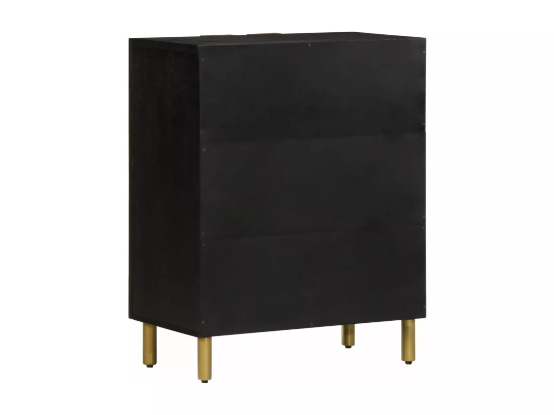 Buffet noir 60x33x75 cm bois d'ingénierie