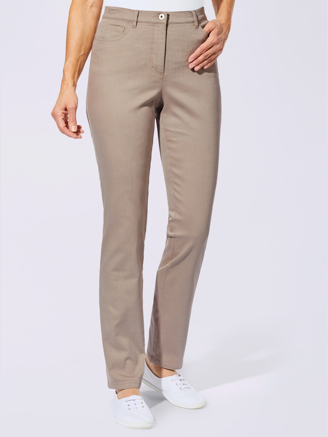 Pantalon mélanges matières perfect fit 4 poches coupes droite