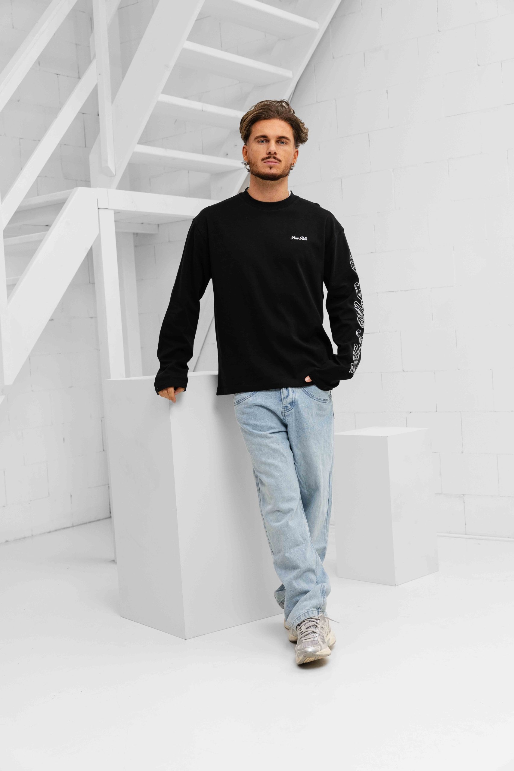 Pure Path Essence Of Life Longsleeve T-Shirt Heren Zwart