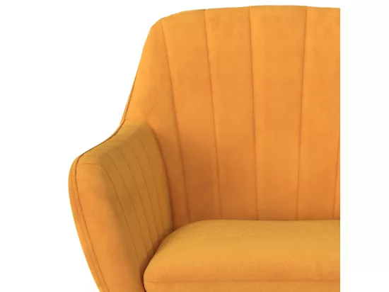 Rocking-chair en velours jaune - Isola