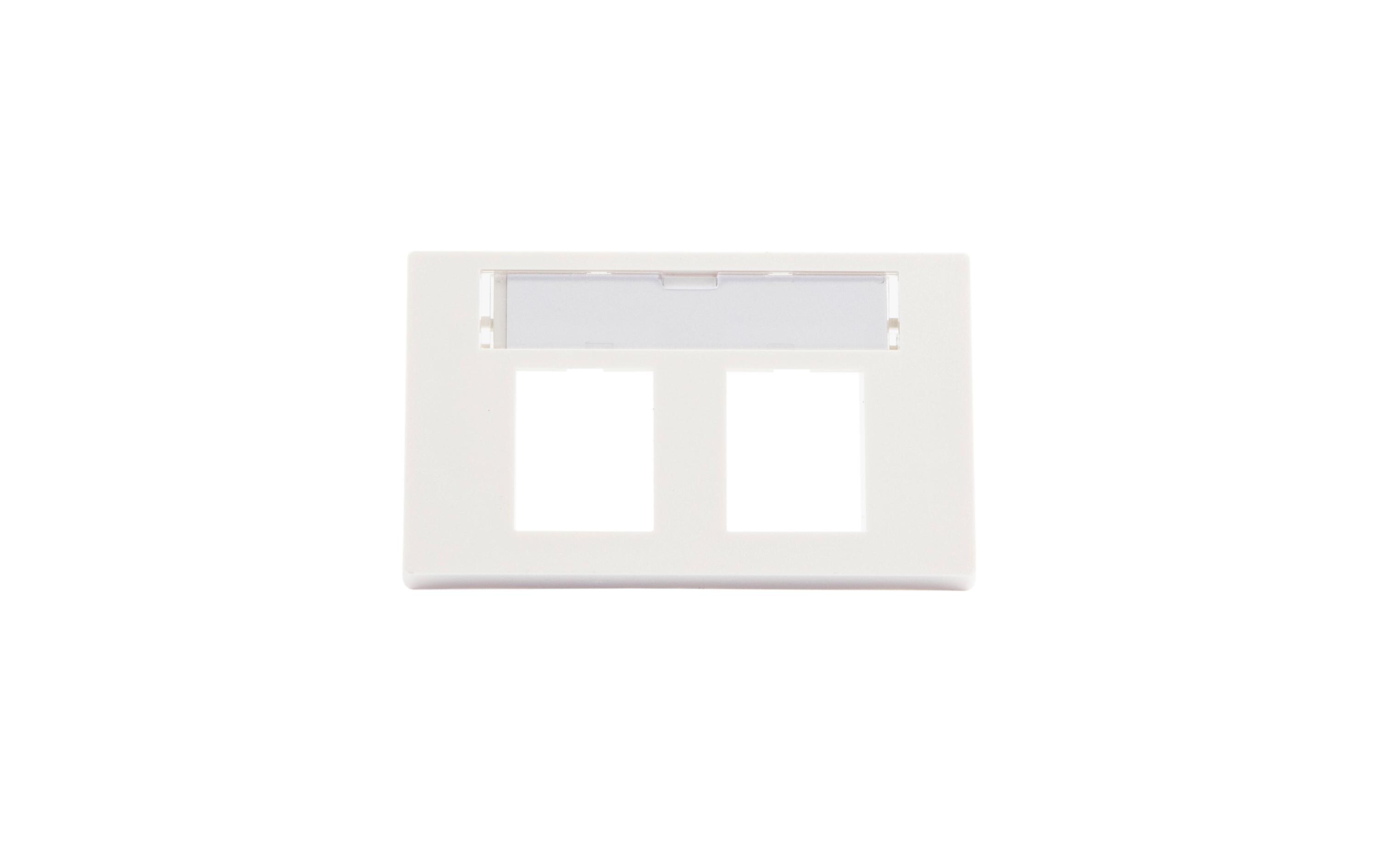 Anschlussmodul FLF mit SF, 2x KeystoneEB-Montageset Dätwyler FLF 3/5, für Anschlussmodul 2xRJ45 Keystone, Auslass gerade Weiss