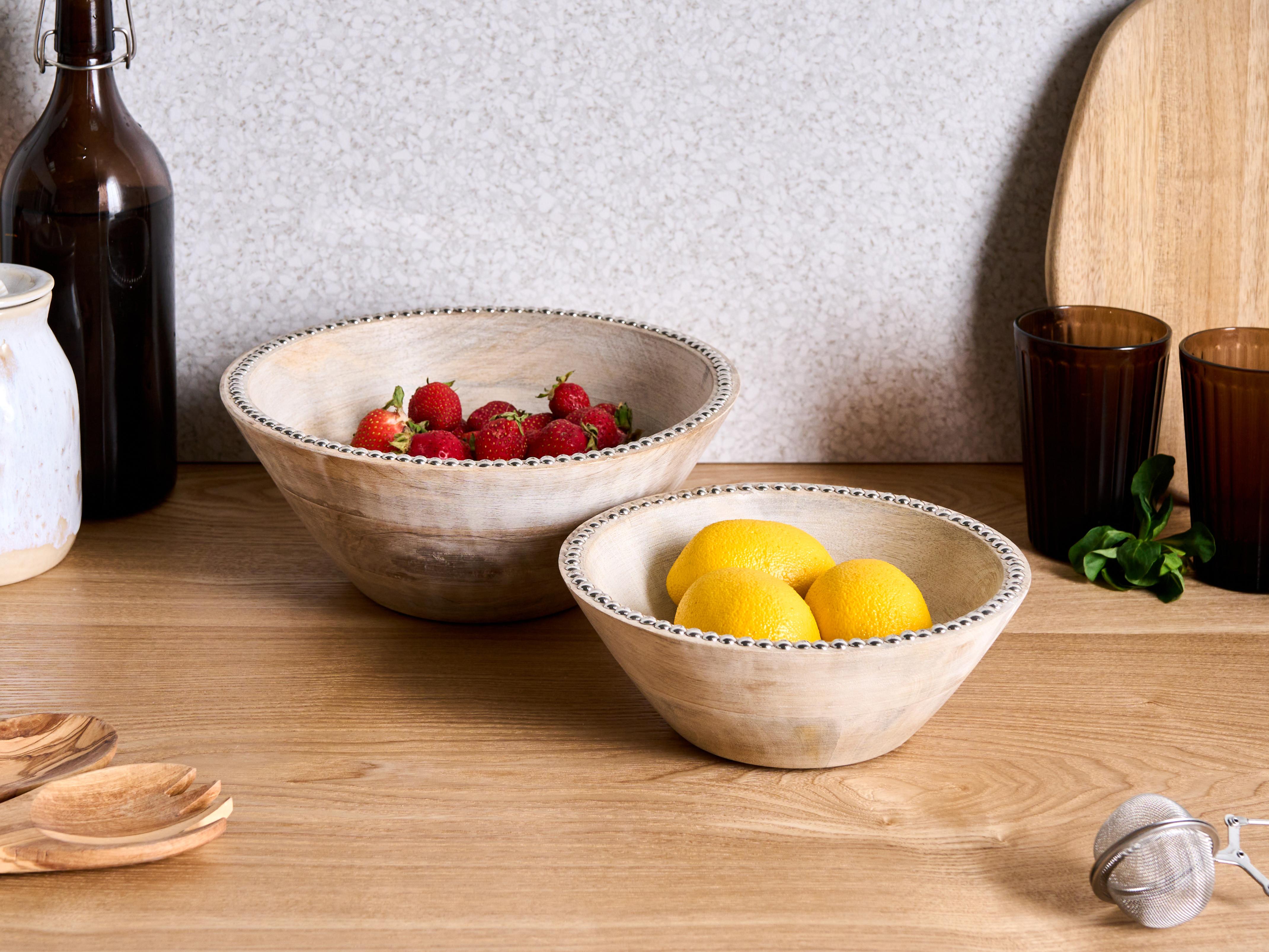 Set van 2 decoratieve schalen LUXOR Mangohout Lichtbruin