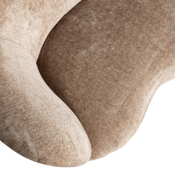 WOOOD fauteuil Stone taupe velvet structuur met leuning links