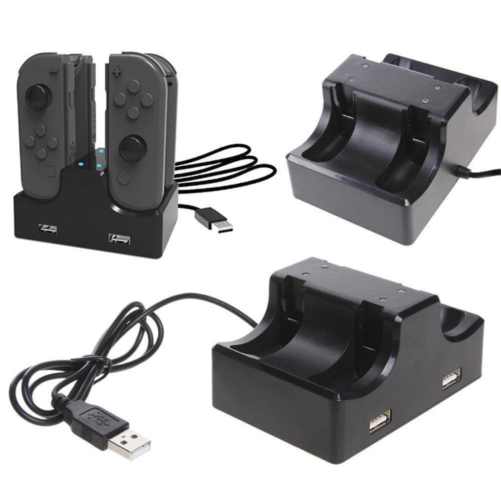 4-fach USB Akku Ladegerät für Nintendo Switch / OLED Joy-Con Controller