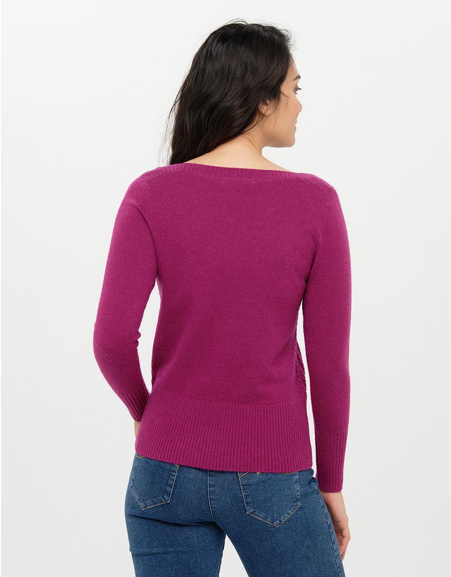 Pull col bateau prune