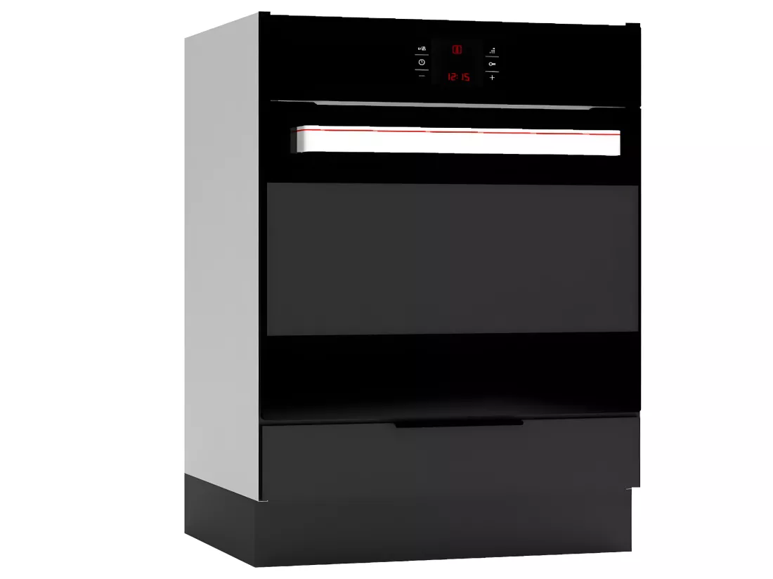 Cuisine complète Mona 8 éléments couleur noir avec plan de travail inclus - Longueur 180/240 cm