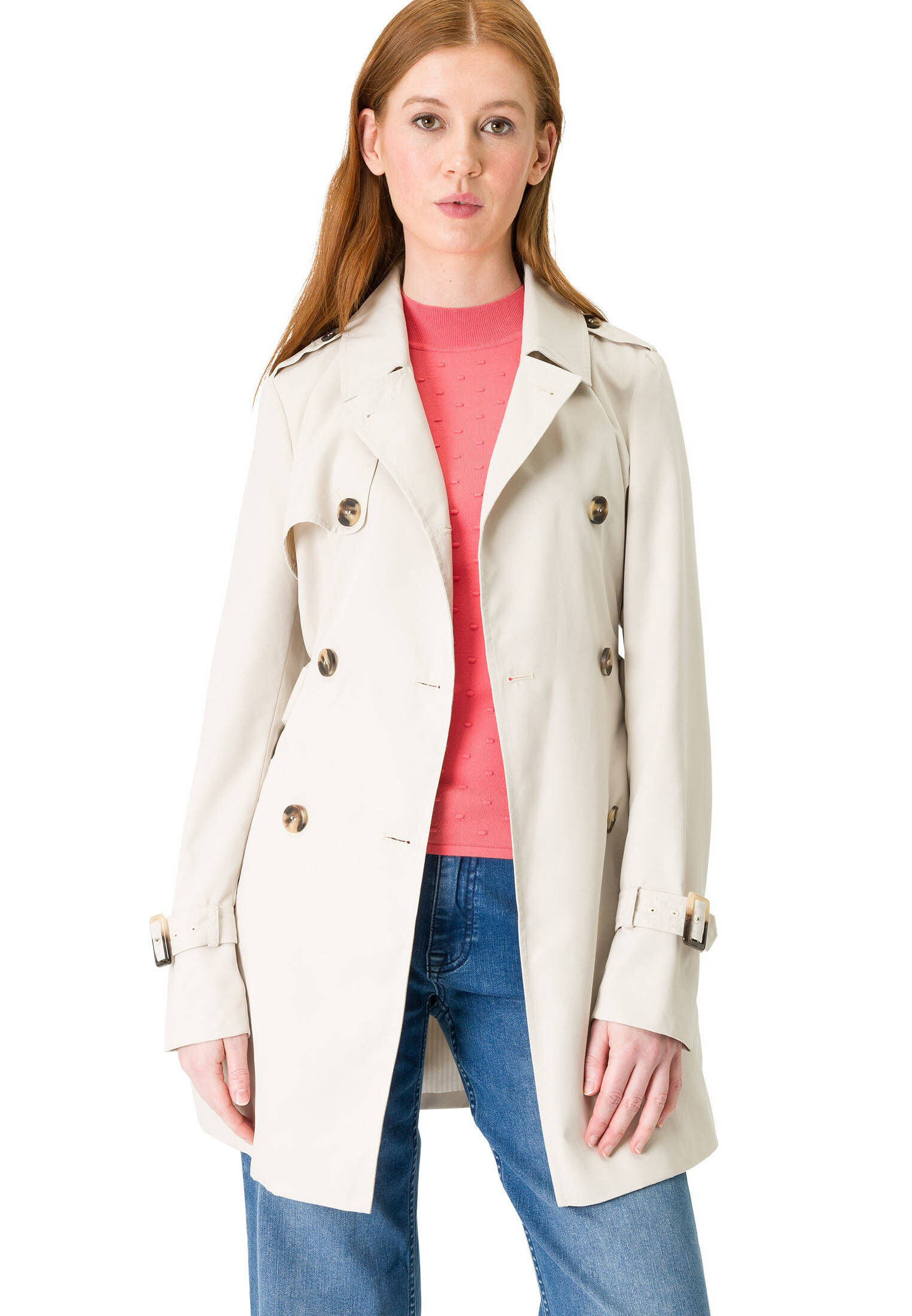 zero| Damen Trenchcoat zweireihig