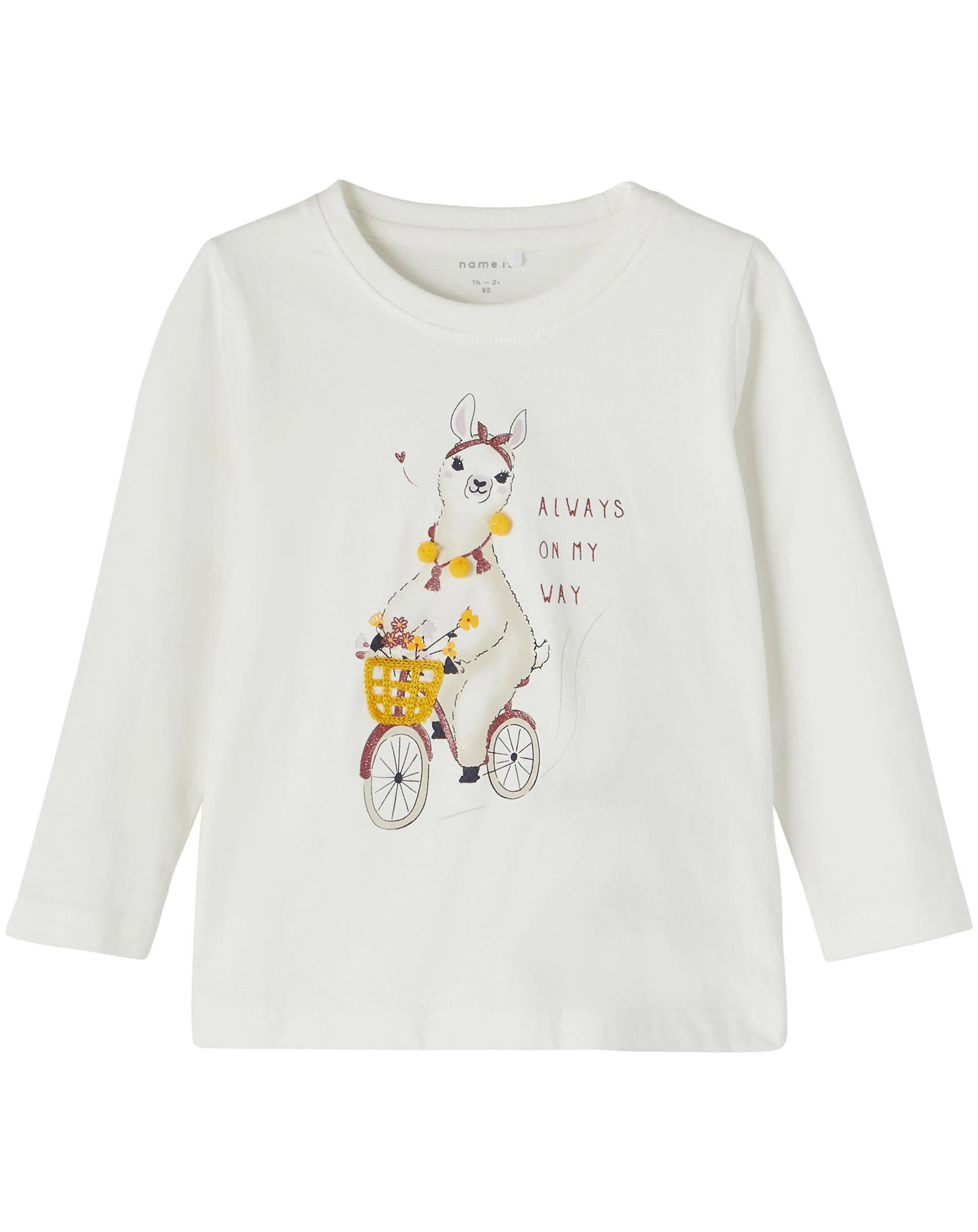 Langarmshirt NMFTANDE in white alyssum