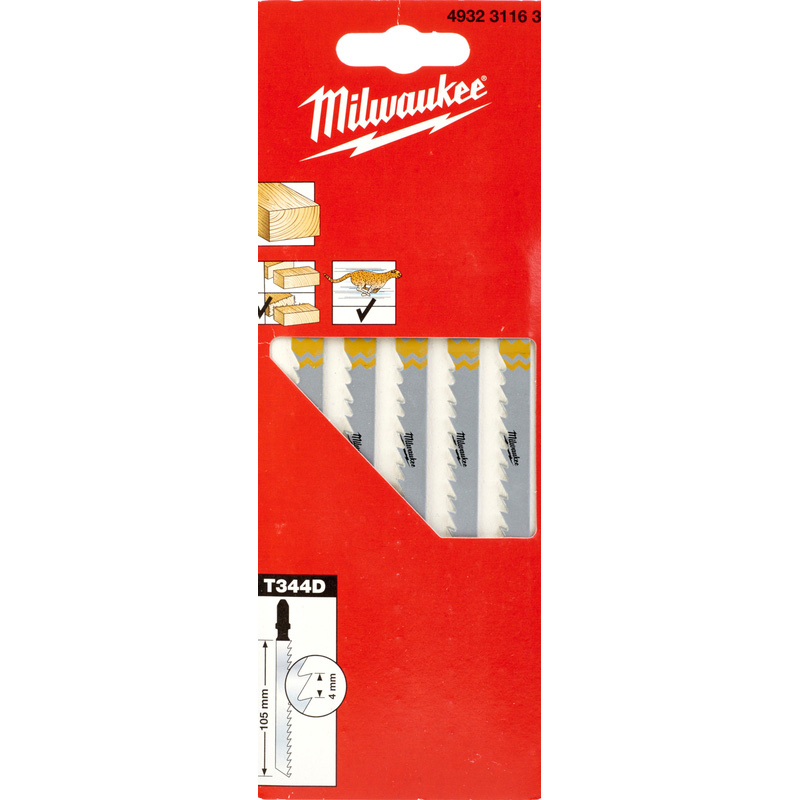 Milwaukee decoupeerzaagblad hout T344D snel 105x4mm
