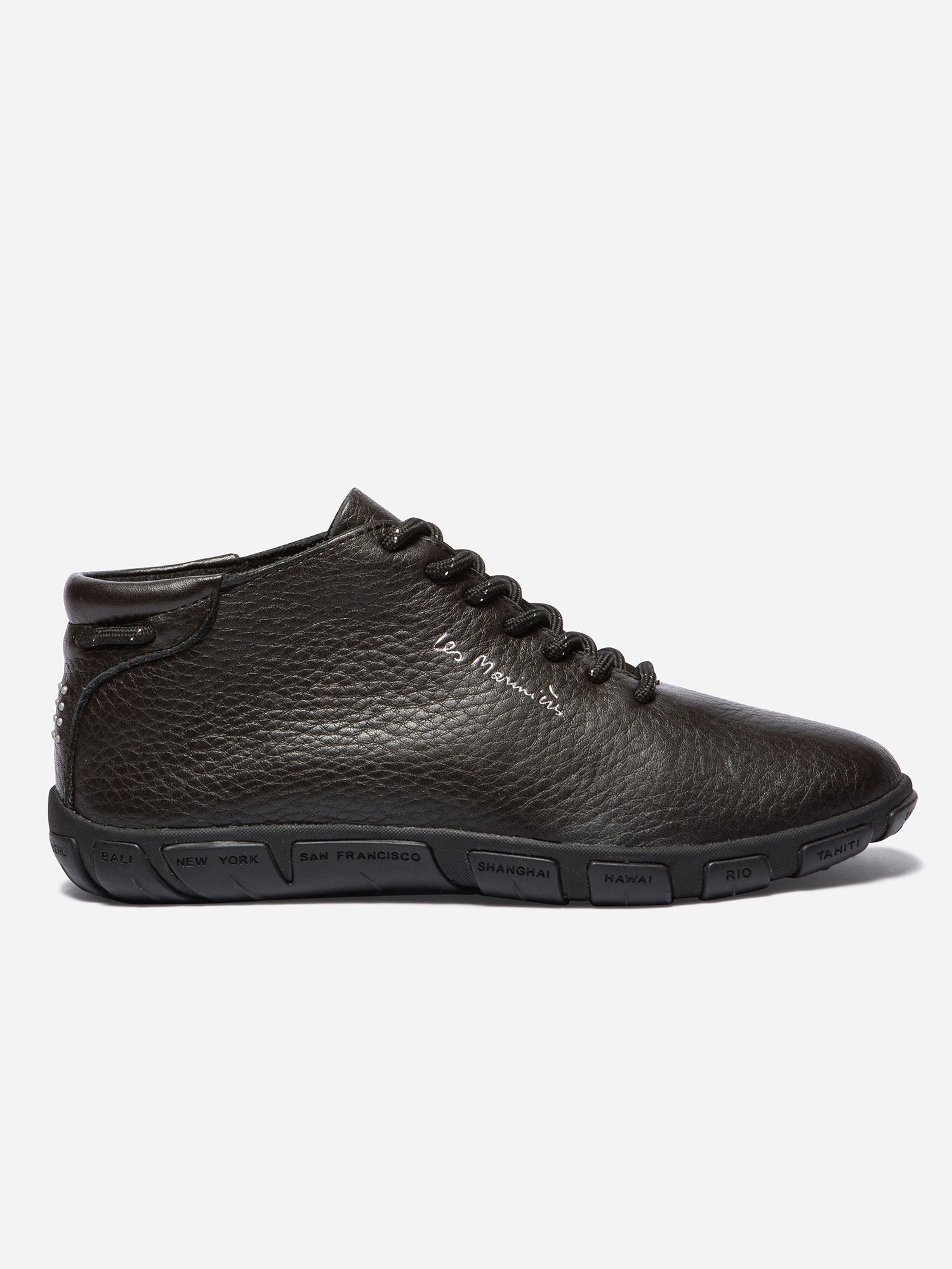Tennis Montantes Femme Confort Cuir Noir
