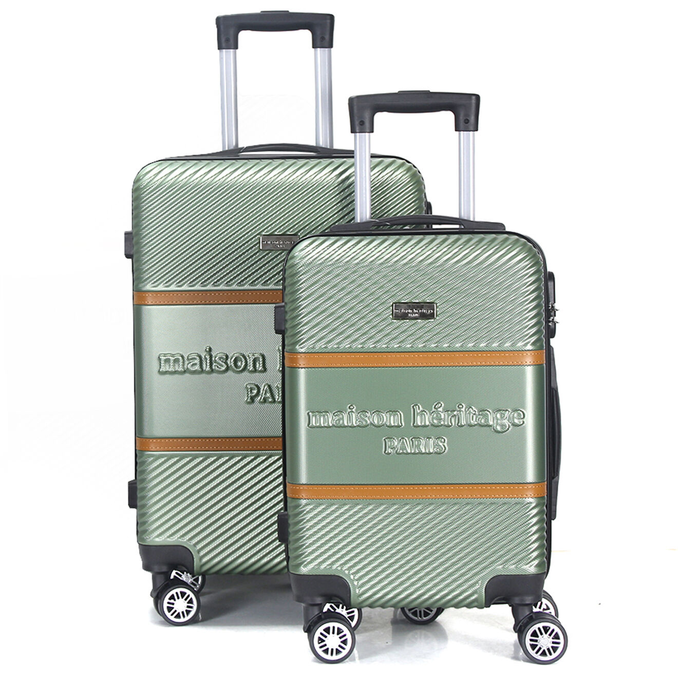 Maison Héritage 2 Valises 4 roues doubles Opéra 50/70 cm vert kaki