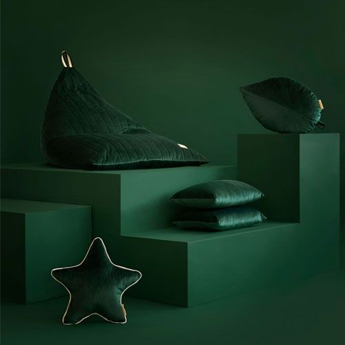 Nobodinoz zitzak essaouira velvet - jungle green 115 cm