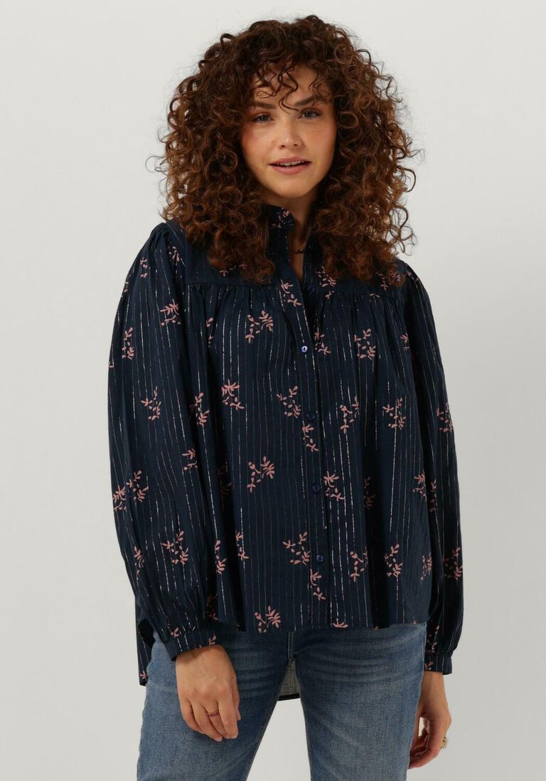 LOLLYS LAUNDRY donkerblauwe lollys laundry blouse cara shirt