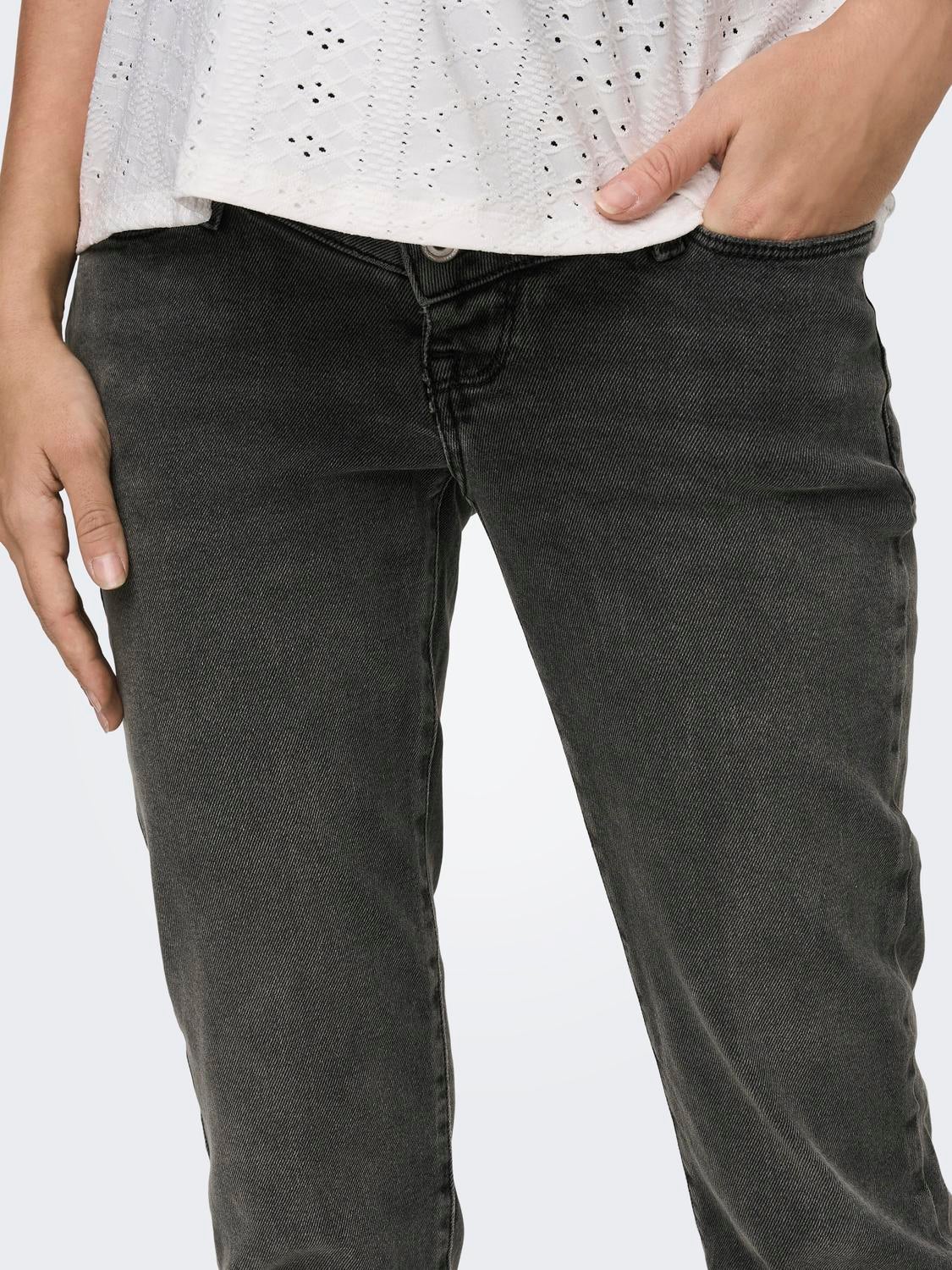 OLMEMILY Hohe Taille Gerade geschnitten Jeans Dark Grey Denim