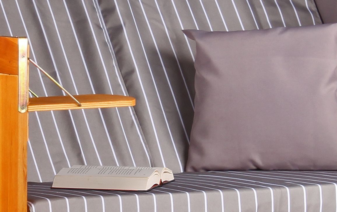 Baltic PE strandstoel, zwart, Royal Grey design