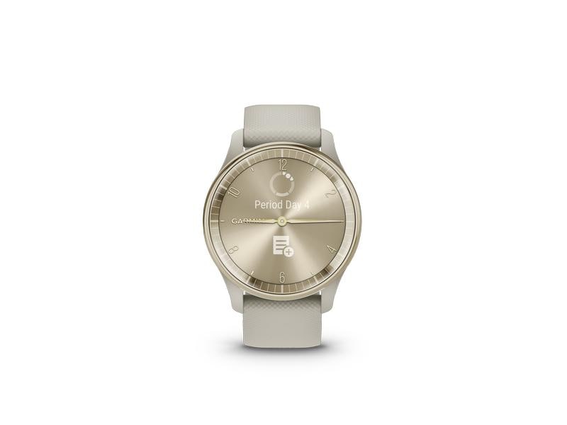 GARMIN Sportuhr Vivomove Trend Weiss/Olivgrün Hybrid-Smartwatch