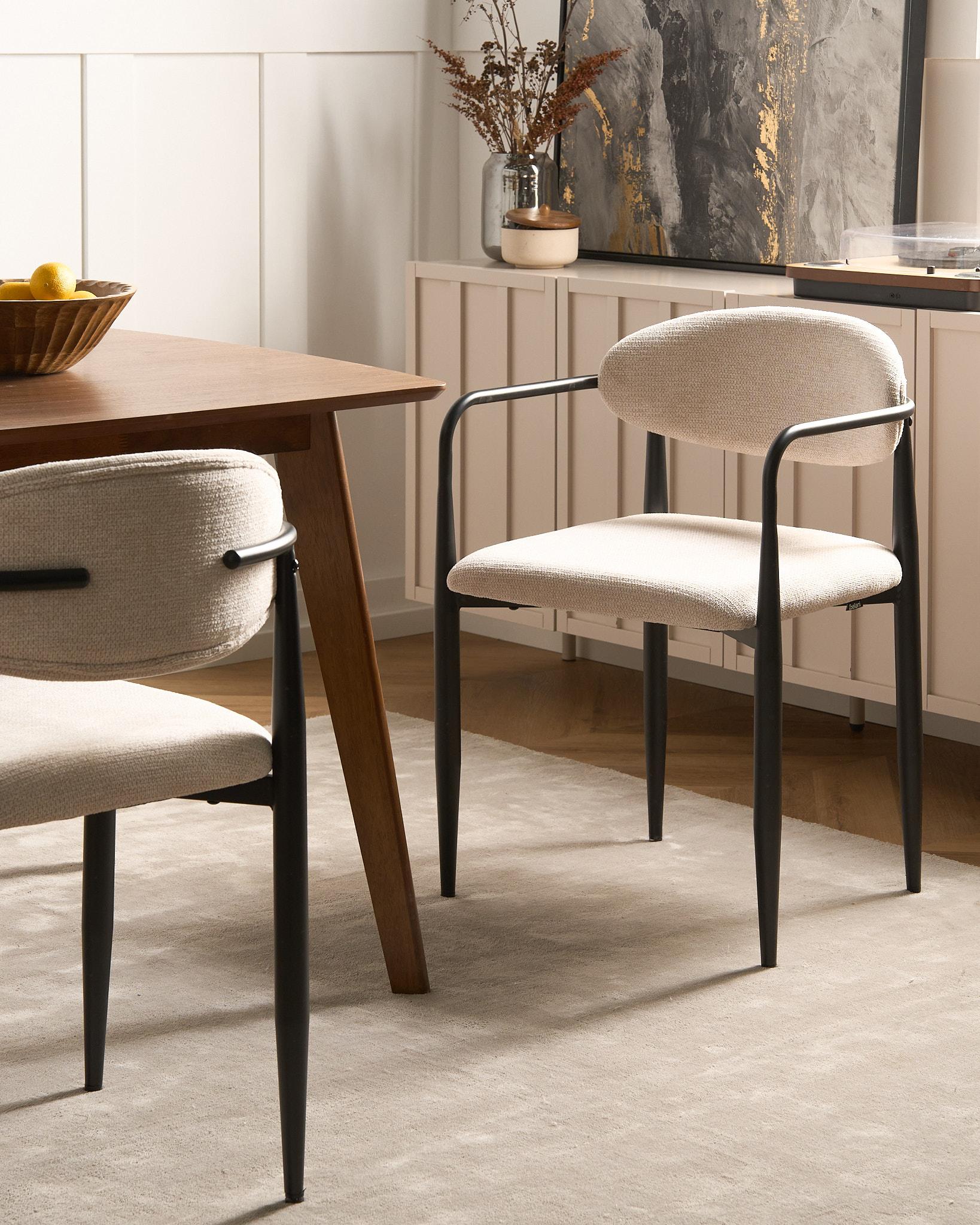 Set van 2 eetkamerstoelen TANEVIK Lichtbeige