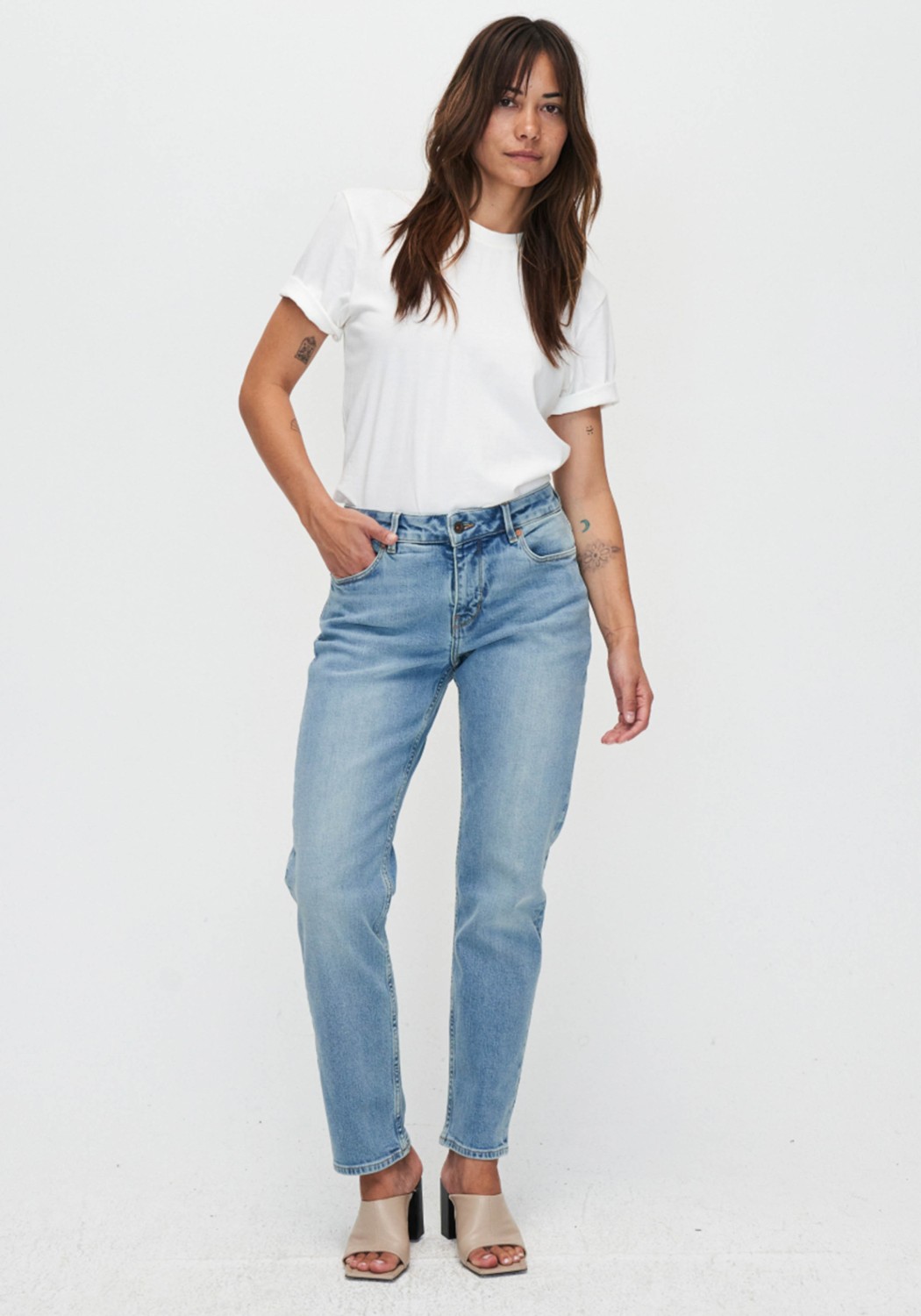 Kuyichi Damen-Jeans Jenna Boyfriend Faded Indigo