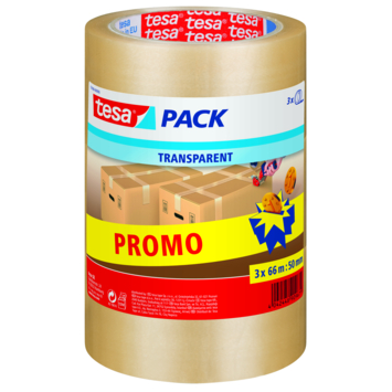 Tesa Pack verpakkingstape transparant 66 m x 50 mm (3 stuks)