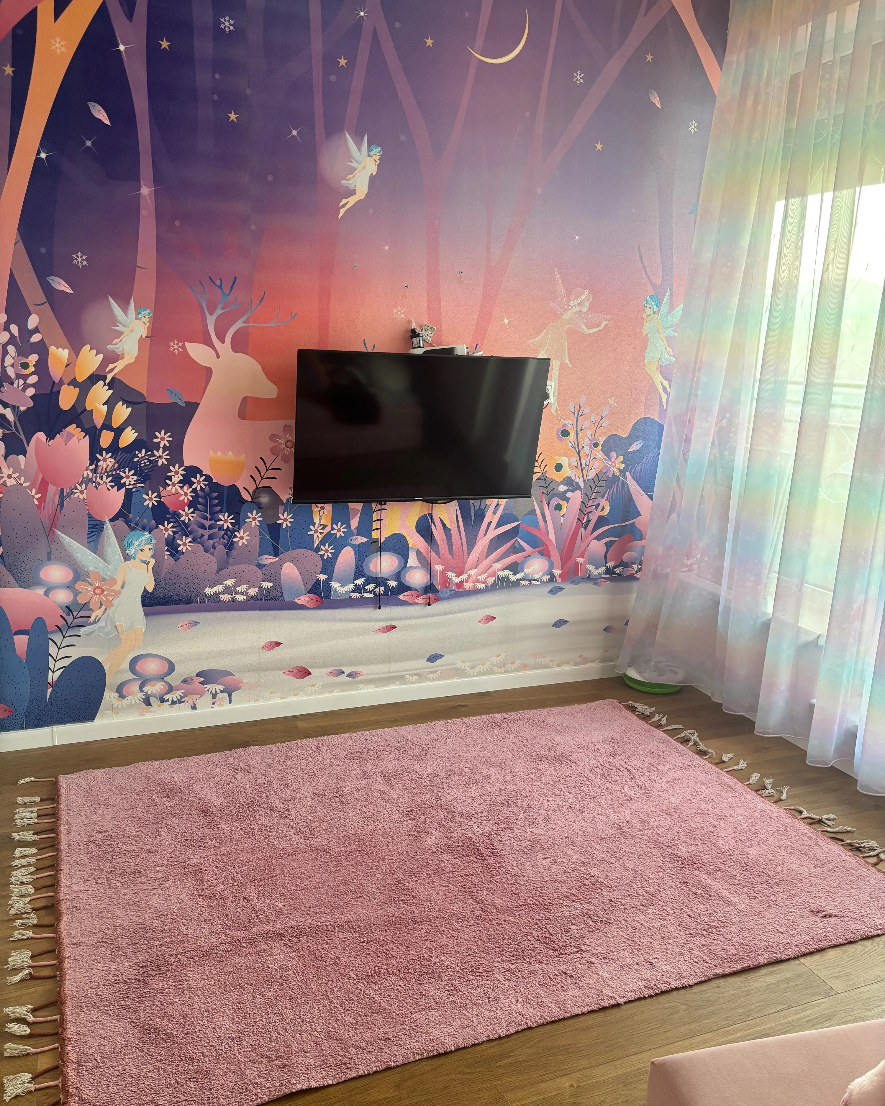 Kindervloerkleed CAPARLI Roze 140 x 200 cm Katoen