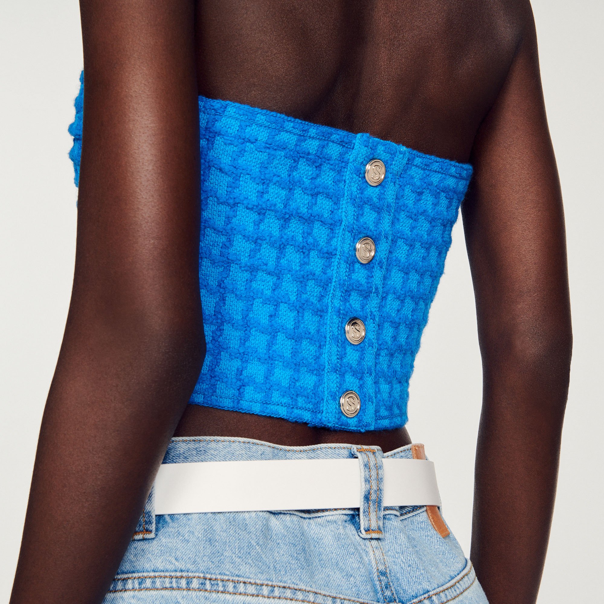 Bustier court en tweed