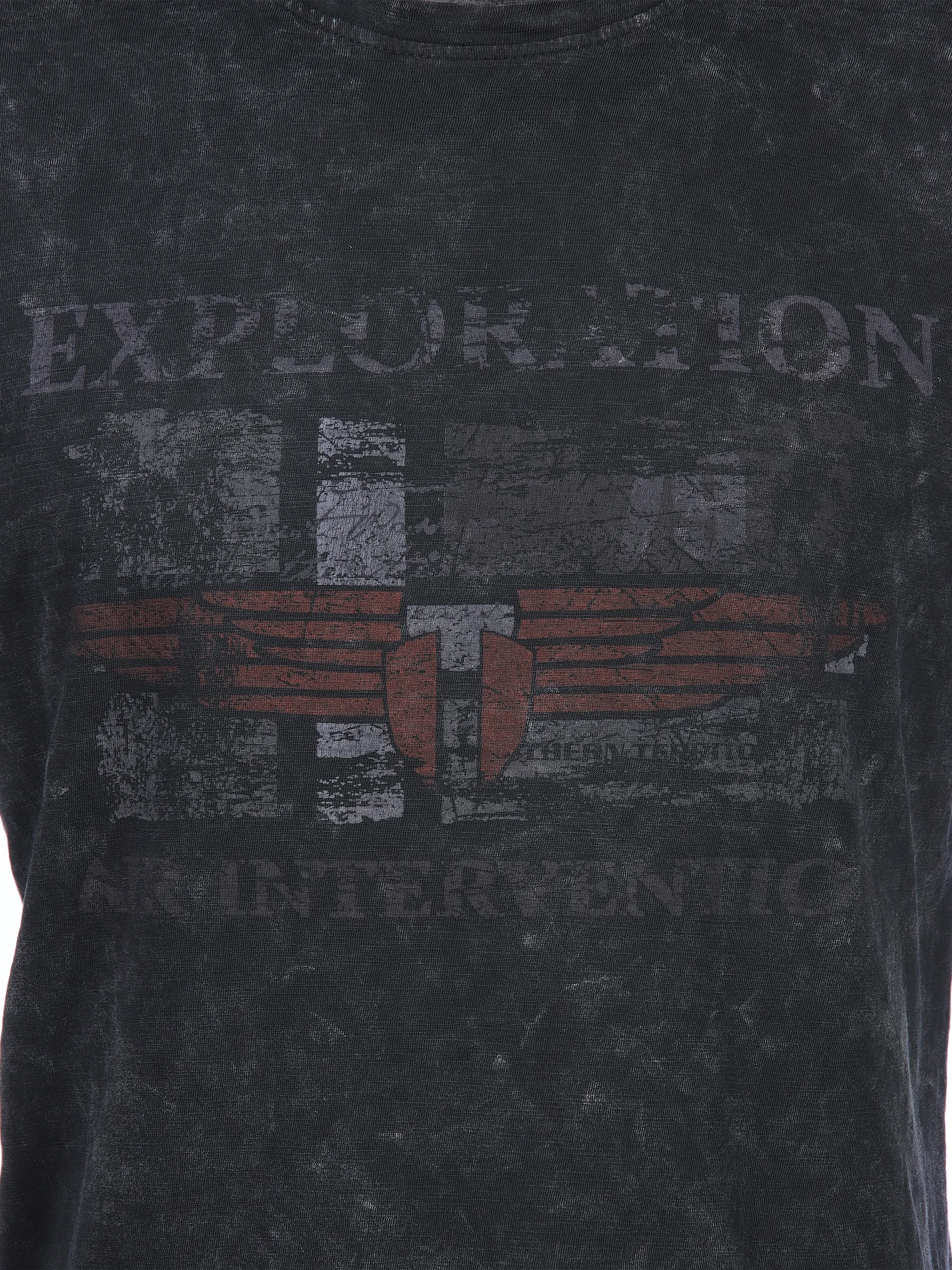 Herren T-Shirt mit Print in Used Optik