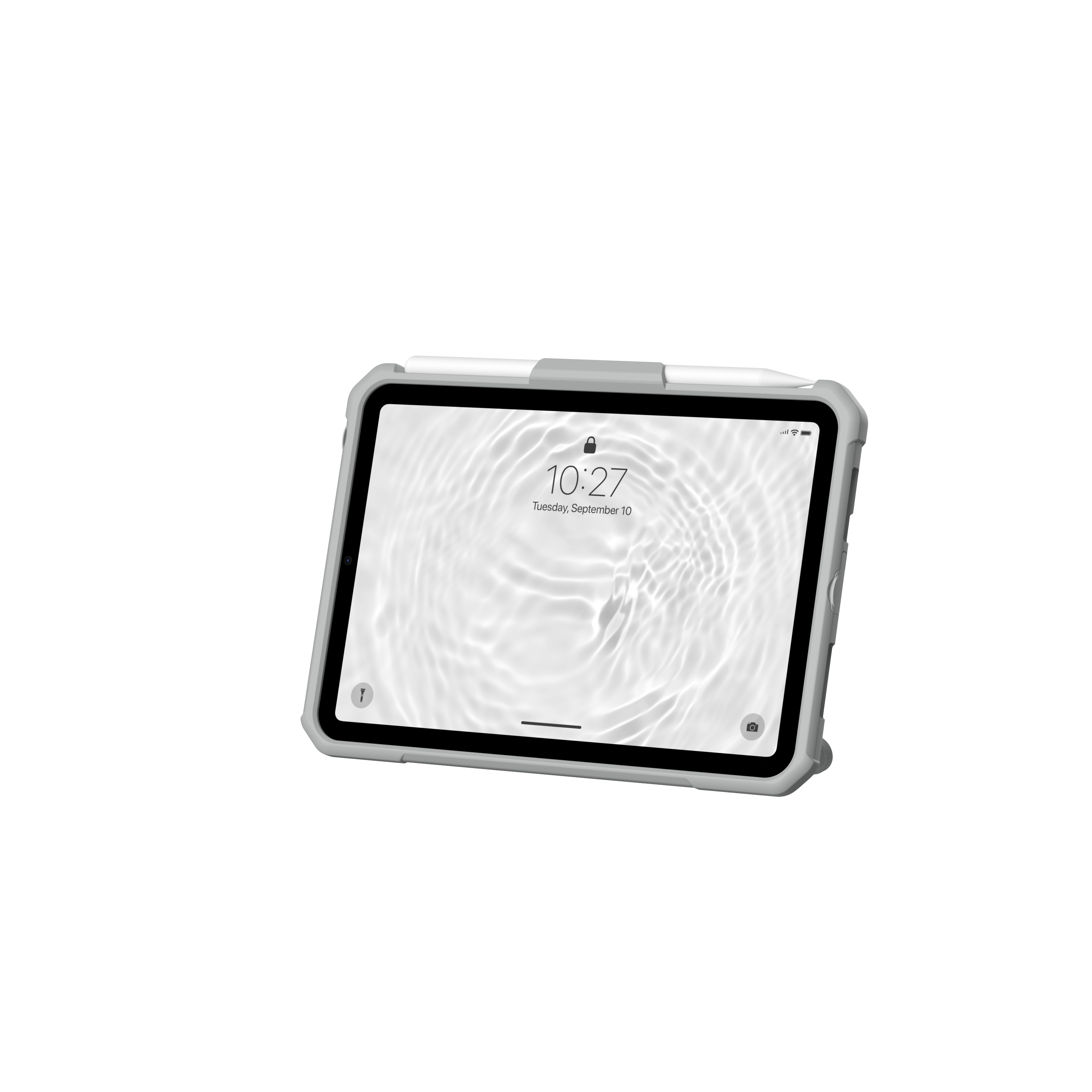 iPad Mini 7 (2024) / Mini 6 (2021) Outdoor Schutz Hülle Back Cover Scout   Kickstand   Apple Pencil Halterung (124013BH4130) - Weiss