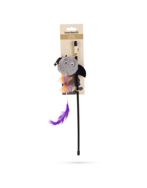 Beeztees Halloween Kattenhengel Vleermuis - Kattenspeelgoed - 42x7 cm Assorti