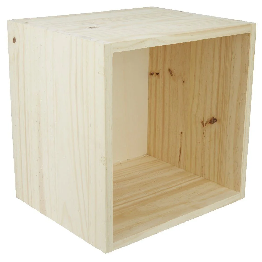 Cube de rangement 1 case pin naturel
