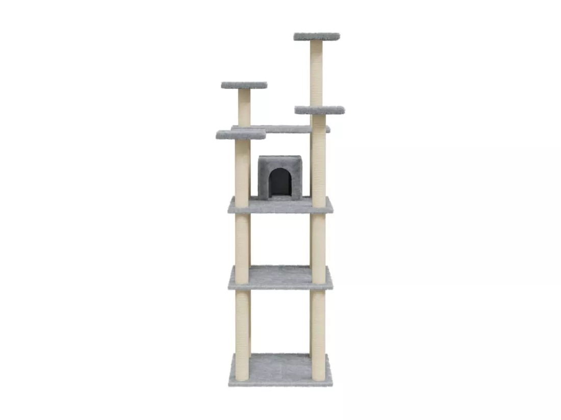 Arbre à chat avec griffoirs en sisal Gris clair 171 cm