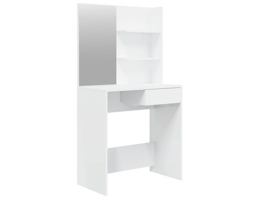 VIDAXL - Coiffeuse avec miroir blanc brillant 74,5x40x141 cm